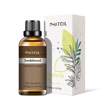 PHATOIL 5 мл/10 мл/15 мл/30 мл/100 мл Чистый растительный экстракт сандалового дерева Эфирное масло очищает воздух Бактерицидное средство для тела Освобождает водорастворимое масло Sandalwood-5ml+Dropper