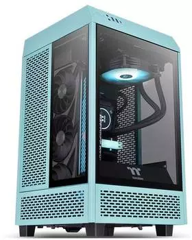 Компьютерный корпус miniITX Thermaltake The Tower 100 Turquoise бирюзовый (ca-1r3-00sbwn-00)