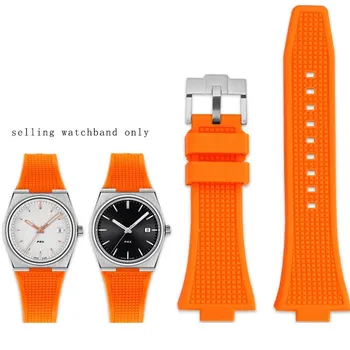 Рельефный силиконовый браслет для часов TISSOT PRX Super Player серии T137.407/410, белый светящийся силиконовый ремешок для мужского браслета 26mm-12mm
