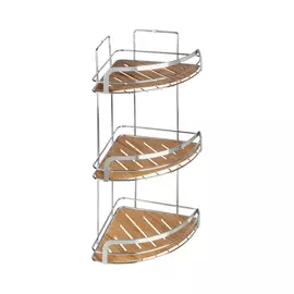 Тройная полка для ванной комнаты Fora Wood угловая 20х20х49 см