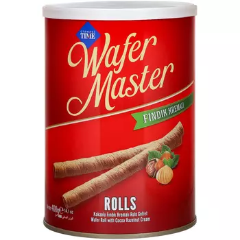 Трубочки Cizmeci Time вафельные wafer master фундук, 400 г