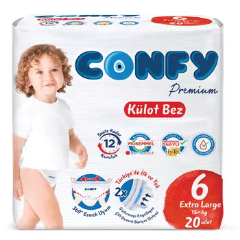 Трусики детские Confy premium extralarge размер 6, вес от 15 кг, 20шт