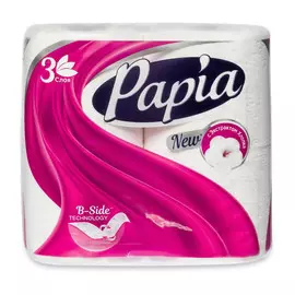 Туалетная бумага Hayat Papia Секретный Сад 3 слоя 4 рулона