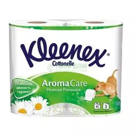 Туалетная бумага Kleenex Нежная ромашка 3 слоя 4 рулона