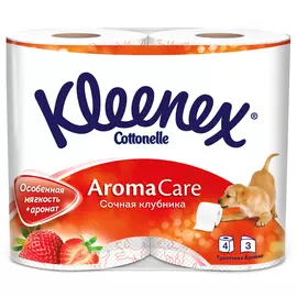 Туалетная бумага Kleenex Сочная клубника 3-х слойная 4 шт