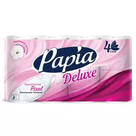 Туалетная бумага Papia Deluxe Paradiso Fiori четырехслойная 8 шт