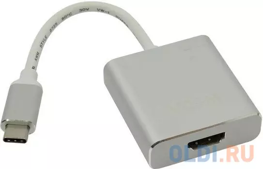 Кабель-адаптер USB 3.1 Type-Cm --HDMI A(f)3840x2160@30Hz,10Gbps, Aluminum Shell, 0,15m VCOM CU423M