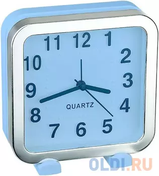 Perfeo Quartz часы-будильник "PF-TC-018", квадратные 13*13 см, синие