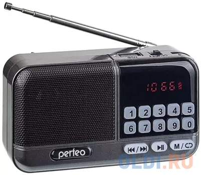 Perfeo радиоприемник цифровой ASPEN FM+ 87.5-108МГц/ MP3/ питание USB или 18650/ серый (i20)) [PF_B4060]