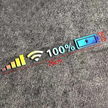 Wi-Fi отметка уровня заряда батареи автомобиля виниловые наклейки на заднее лобовое стекло автомобиля забавные наклейки 26CM