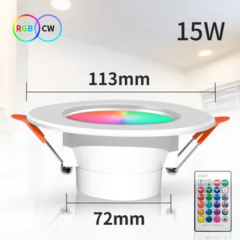 Bluetooth Smart LED Downlight 10 Вт 15 Вт Smart Life APP светодиодная лампа с регулируемой яркостью RGB лампа с дистанционным управлением для гостиной спальни