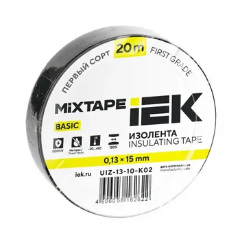 Изолента IEK Home 15 мм 20 м ПВХ цвет чёрный