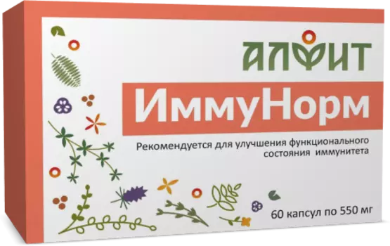 БАД Фитосборы в капсулах Иммунорм (блистер), 60 капсул по 550 мг, Алфит
