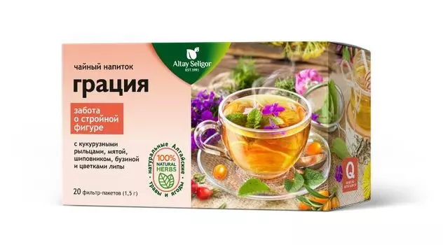 Травяной чай "Грация", 20 ф-п*1,5 гр, Алтай Селигор