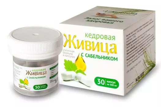 Живица кедровая с сабельником (усиленная формула), капс 30 шт*500мг, Амбрелла