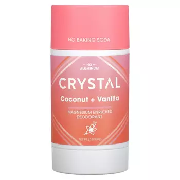 Crystal Body Deodorant, Обогащенный магнием дезодорант, кокос и ваниль, 70 г (2,5 унции)