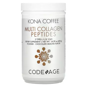 Codeage, Kona Coffee, Multi Collagen Peptides, Chocolate Mocha Flavor, 14.39 oz (408 g)