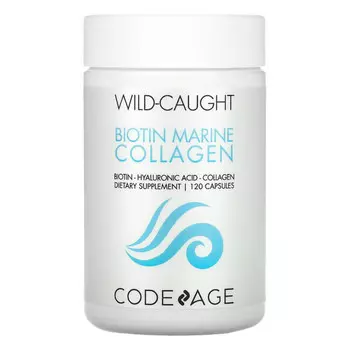 Codeage, морской коллаген из рыбы дикого улова, 120 капсул