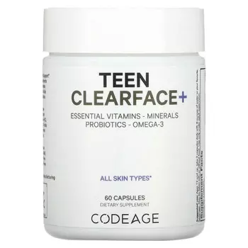 Codeage, Teen Clearface Vitamins, для всех типов кожи, 60 капсул