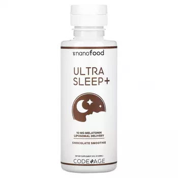 Codeage, Ultra Sleep +, 10 мг мелатонина, липосомальная доставка, шоколадный смузи, 225 мл (8 жидк. унций)