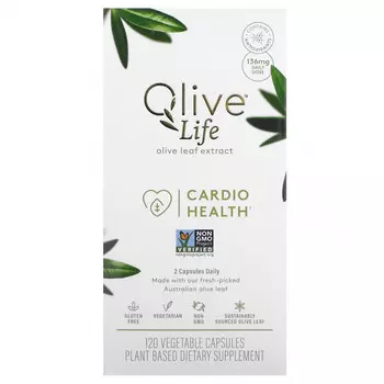 Comvita, Olive Life, экстракт листьев оливкового дерева, для здоровья сердечно-сосудистой системы, 68 мг, 120 растительных капсул