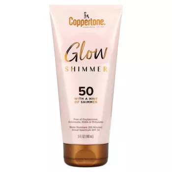 Coppertone, Glow, Shimmer, солнцезащитный лосьон, SPF 50, 148 мл (5 жидк. Унций)
