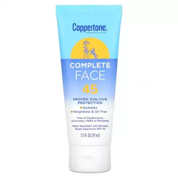 Coppertone, Солнцезащитный лосьон для лица, SPF 45, 74 мл (2,5 жидк. Унции)