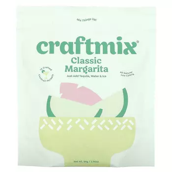 Craftmix, Пакетики для коктейлей, классическая маргарита, 12 пакетиков, 84 г (2,96 унции)
