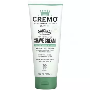 Cremo, Концентрированный крем для бритья оригинальной формулы, с серебристой водой и березовой водой, 177 мл (6 жидк. Унций)