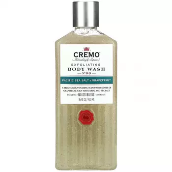 Cremo, Отшелушивающий гель для душа, № 06, тихоокеанская морская соль и грейпфрут, 473 мл (16 жидк. Унций)