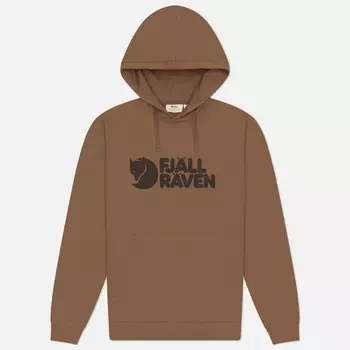 Мужская толстовка Fjallraven Logo Hoodie, цвет коричневый, размер S