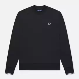 Мужская толстовка Fred Perry Crew Neck, цвет чёрный, размер XXXL
