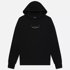 Мужская толстовка Fred Perry Embroidered Logo Hoodie, цвет чёрный, размер XXXL