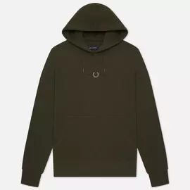 Мужская толстовка Fred Perry Embroidered Logo Hoodie, цвет оливковый, размер XXXL