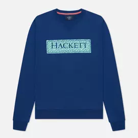 Мужская толстовка Hackett Floral Logo Print Crew Neck, цвет синий, размер S