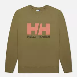 Мужская толстовка Helly Hansen HH Logo Crew, цвет оливковый, размер XL