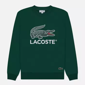 Мужская толстовка Lacoste Basic Lacoste Print Crew Neck, цвет зелёный, размер XXL