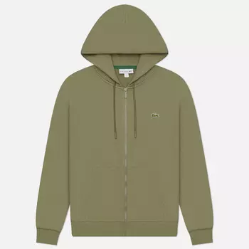 Мужская толстовка Lacoste Classic Fit Zip-Up Fleece, цвет оливковый, размер L