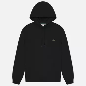 Мужская толстовка Lacoste Cotton Fleece Hoodie, цвет чёрный, размер XXXL