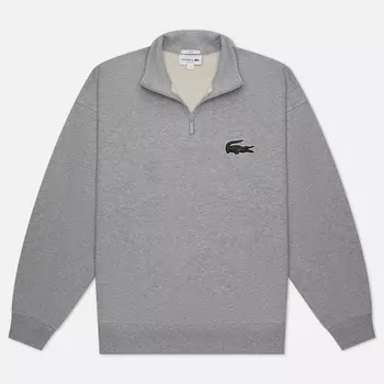 Мужская толстовка Lacoste High-Neck Organic Cotton Zip-Up, цвет серый, размер XXXXXL