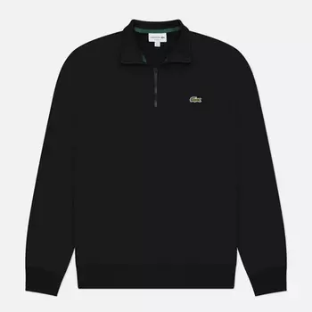 Мужская толстовка Lacoste High Neck Zip-Up Fleece, цвет чёрный, размер M