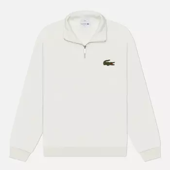 Мужская толстовка Lacoste Loose Fit Badge Accent Half-Zip, цвет белый, размер S
