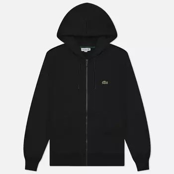 Мужская толстовка Lacoste Organic Cotton Full Zip Hoodie, цвет чёрный, размер M