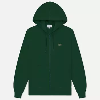 Мужская толстовка Lacoste Organic Cotton Full Zip Hoodie, цвет зелёный, размер M