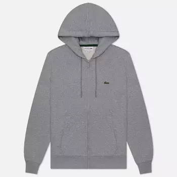 Мужская толстовка Lacoste Organic Cotton Full Zip Hoodie, цвет серый, размер XL