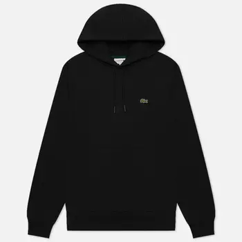 Мужская толстовка Lacoste Organic Cotton Hoodie, цвет чёрный, размер L