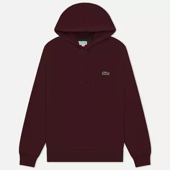 Мужская толстовка Lacoste Organic Cotton Hoodie, цвет бордовый, размер XXL