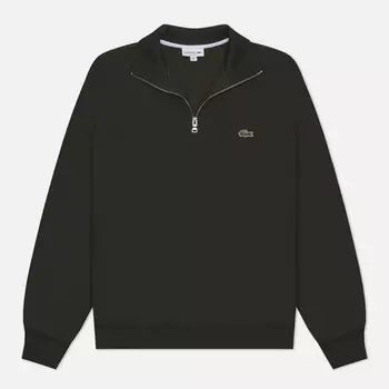Мужская толстовка Lacoste Zippered Stand-Up Collar Cotton, цвет зелёный, размер M