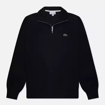 Мужская толстовка Lacoste Zippered Stand-Up Collar Cotton, цвет чёрный, размер S