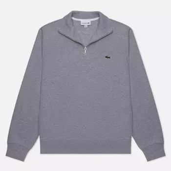 Мужская толстовка Lacoste Zippered Stand-Up Collar Cotton, цвет серый, размер XL